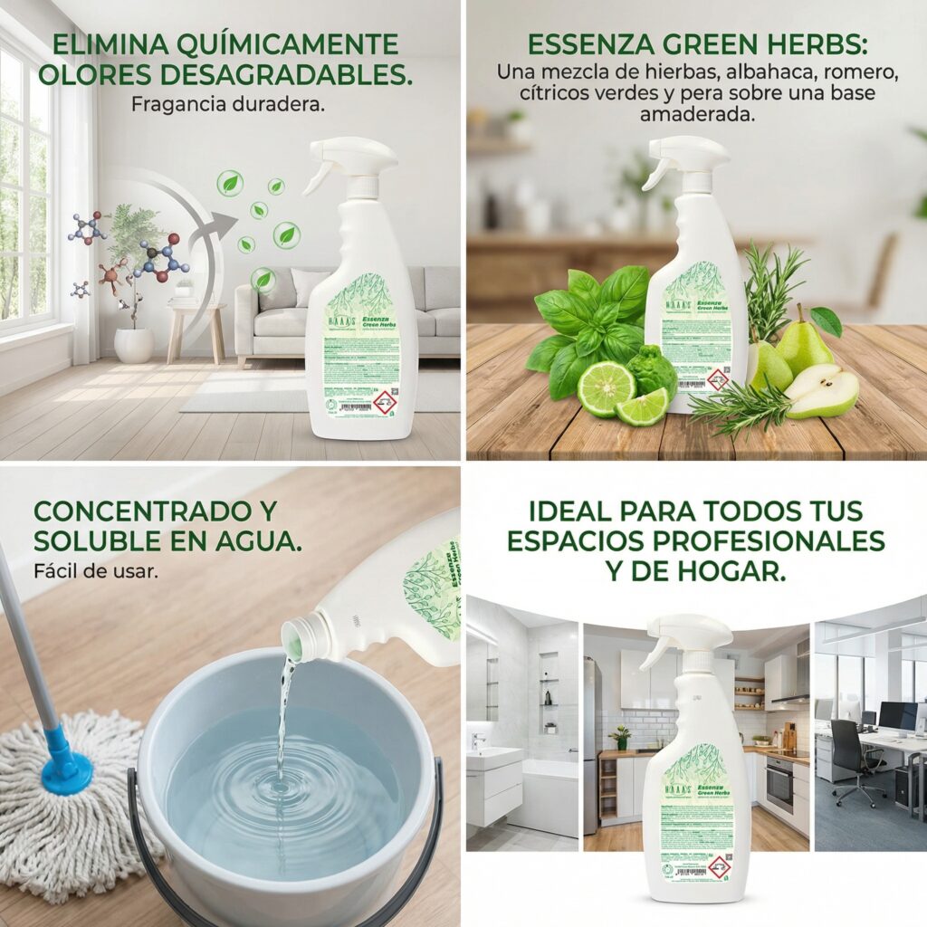 ambientador profesional haaas essenza green herbs, 750ml